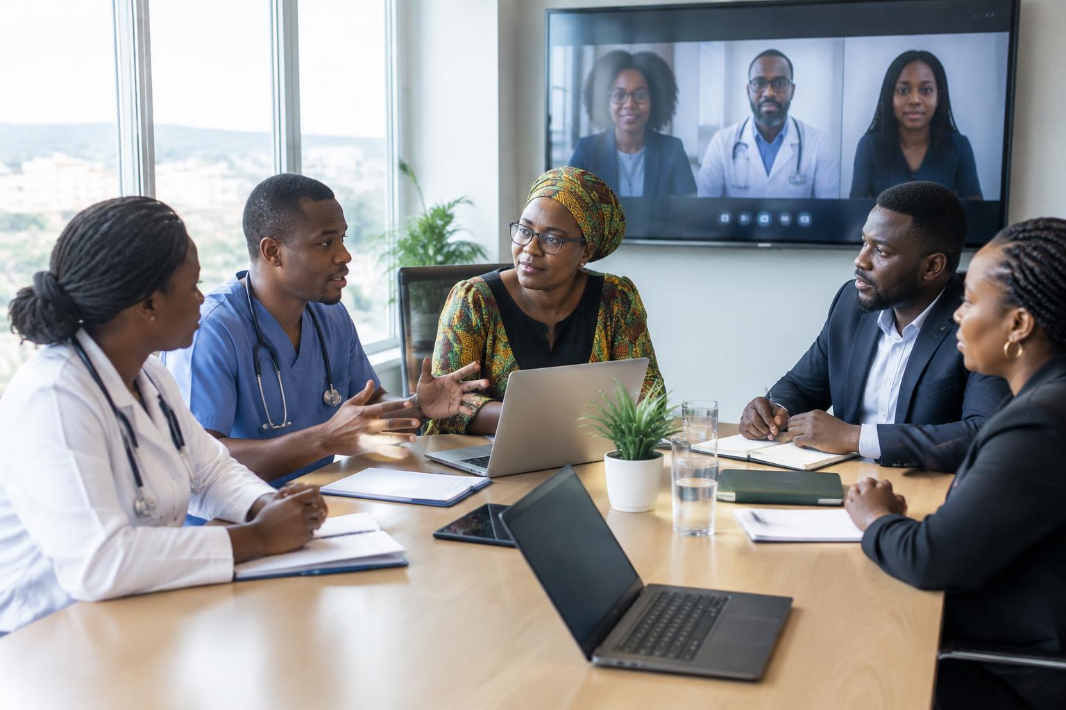 Representative image of healthcare and programme professionals collaborating across borders
